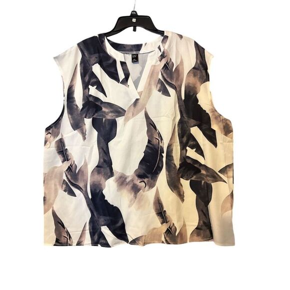 Emery Rose Women's 3XL Geometric Sleeveless V-Neck Blouse Multicolor - Picture 7 of 7